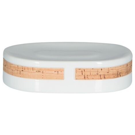 Porte savon Porcelaine TUBE NATURE Blanc & Beige Spirella
