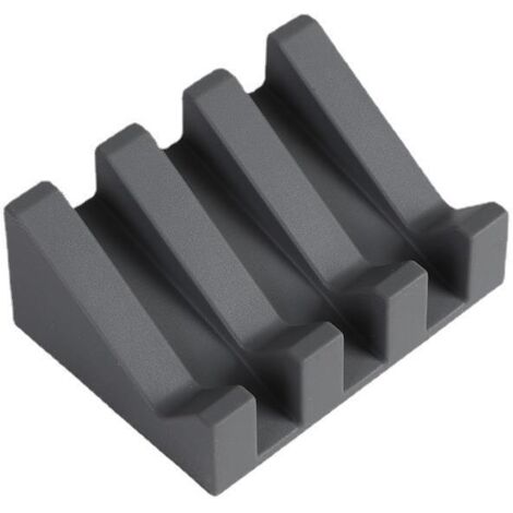 Porte Savon - Porte-Savon Silicone Moderne - Anti-Rouille - Surface Inclinée avec Évacuation d'eau pour Mieux Conserver Le Savon - Boite à Savons Originale pour Salle de Bain ou Cuisine（gris clair
