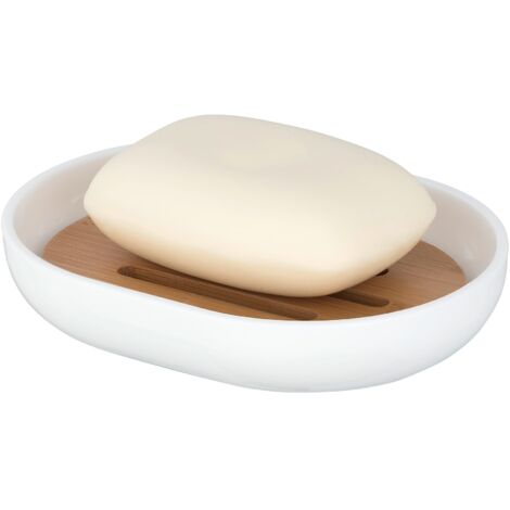 Porte-savon POSA en bambou et plastique, plateau de salle de bain style scandinave - WENKO
