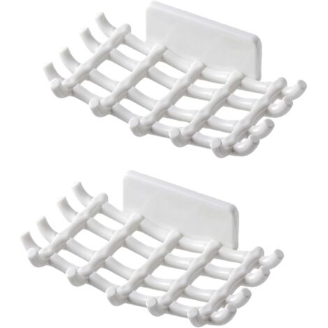 Porte-savon pour douche, blanc, 2 pièces