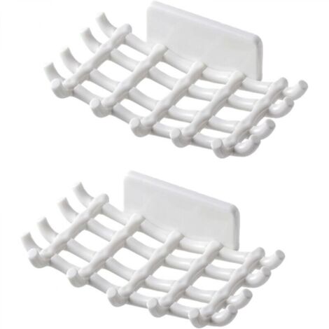 Porte-savon pour douche, blanc, 2 pièces