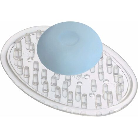 Porte-savon pour les mains, petit porte-savon ovale pour le stockage de savon ou d'éponge en plastique durable, porte-savon pratique pour salle de bain, toilettes ou évier de cuisine, transparent