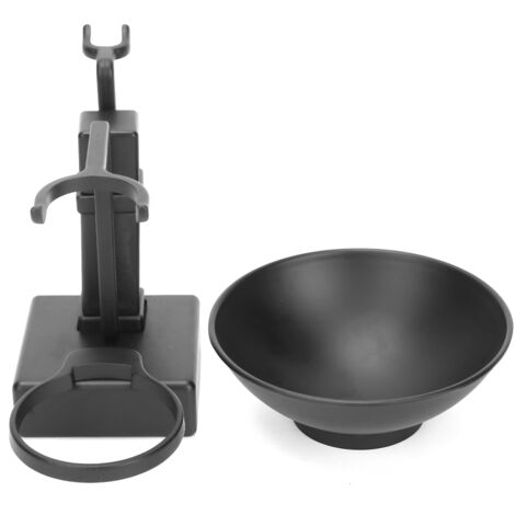 Porte-savon rasoir en acier inoxydable avec brosse et bol pour kit de rasage homme noir