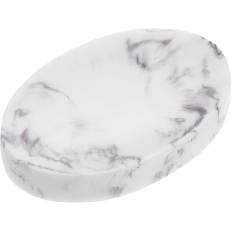 Porte-Savon Résine Effet Marbre Blanc Plateau Drainant Polyvalent pour