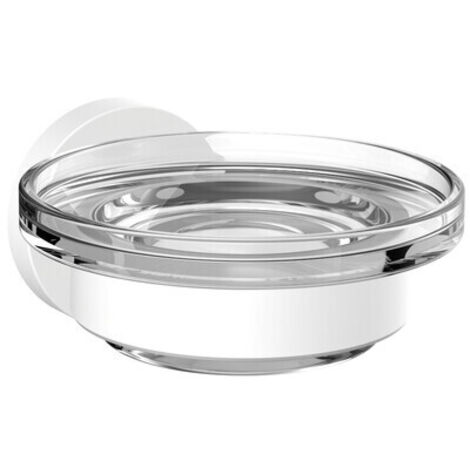 Porte-savon rond emco, plat en verre cristal, 433013900,