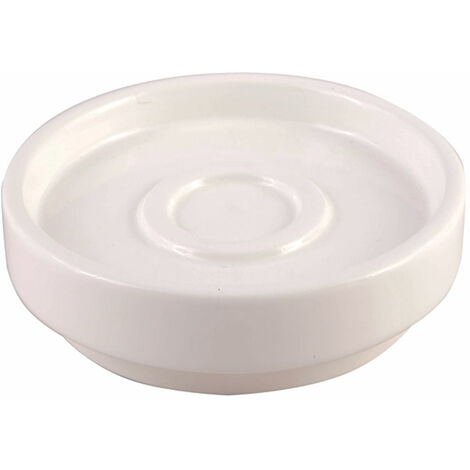 Porte savon rond en faïence Blanc Diam.12 x (h)3 cm - Blanc