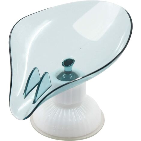 Porte-savon rotatif avec ventouse et drain, amovible sans perçage pour cuisine, douche, salle de bain, garder le savon sec (bleu)