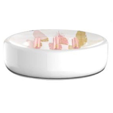 Porte Savon Savon Accessoire Meuble Salle De Bain Blanc Avec Plumes 11x8x3 Cm 69795