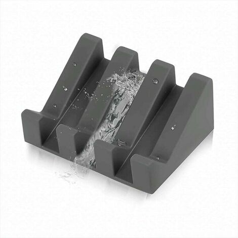 Porte Savon Silicone Moderne - Anti-dérapant - Support à Savon Design Élégant pour Salle de Bain ou Cuisine - Surface Inclinée avec Évacuation d'eau pour Mieux Conserver Le Savon