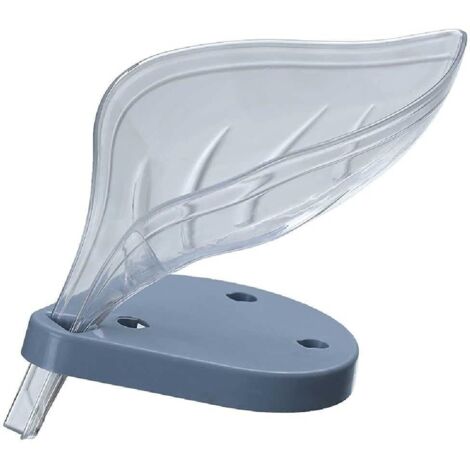Porte-savon transparent pour salle de bain en forme de feuille (blanc)
