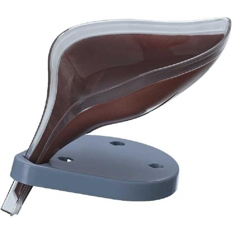 Porte-savon transparent pour salle de bain en forme de feuille (marron)