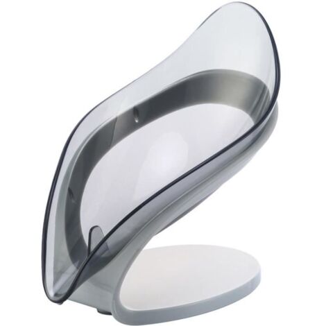 Porte Savon Ventouse Esthétique Noir avec Ventouse en Dessous,Distributeur de Savon de Voyage Portable avec Vidange,Garder Savon Sec