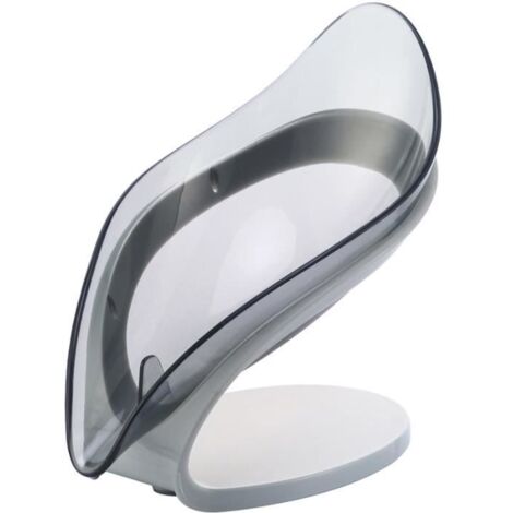 Porte Savon Ventouse Esthétique Noir avec Ventouse en Dessous,Distributeur de Savon de Voyage Portable avec Vidange,Garder Savon Sec