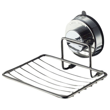 Porte-Savon Ventouse Inoxydable pour Salle de Bain et Cuisine, Support de Rangement Amovible et Robuste