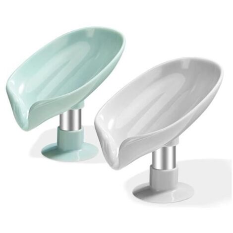 Porte Savon Ventouse Lot de 2, Support Savon Douche, Porte Eponge Evier Cuisine, Porte-Savons avec Drain, Nettoyage Facile SéChage