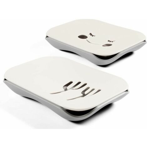 Porte-savons en plastique blanc, lot de 2, porte-savon, porte-savons de douche avec égouttoir