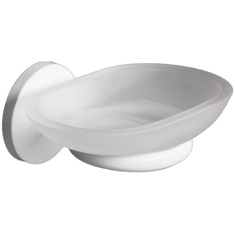 Porte-savonsavon mural acier verni blanc mod. One duo bianca