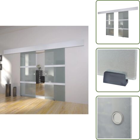 Porte scorrevoli moderne - vidaXL Porta Scorrevole Doppia in Vetro - Porte scorrevoli in vetro traslucido