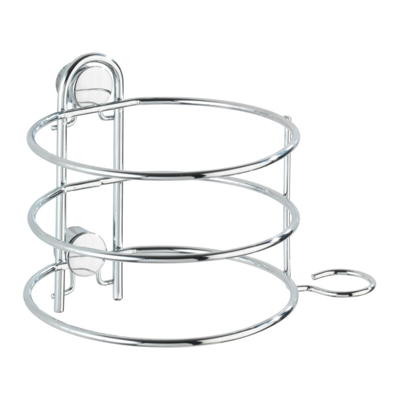 Support sèche cheveux mural, Porte sèche cheveux mural, Classic, Acier, 13,5x10,5x11 cm, brillant - Wenko