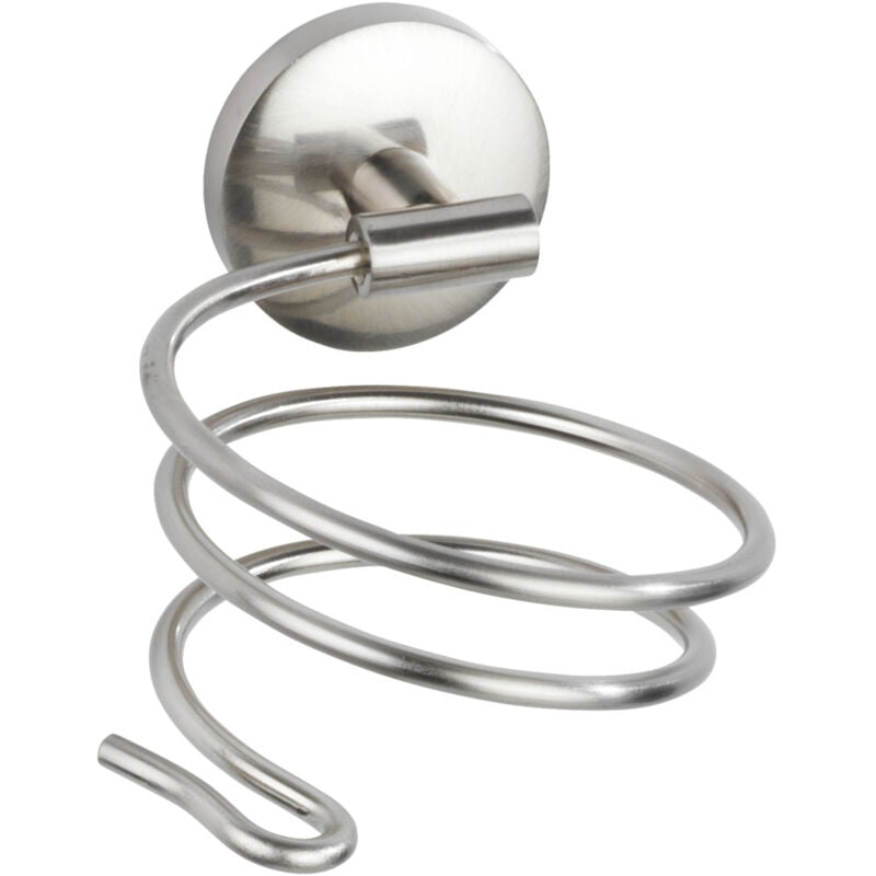 Support sèche cheveux mural Cuba, Porte sèche cheveux mural, Zinc Inox, 10x8x14 cm, mat - Wenko