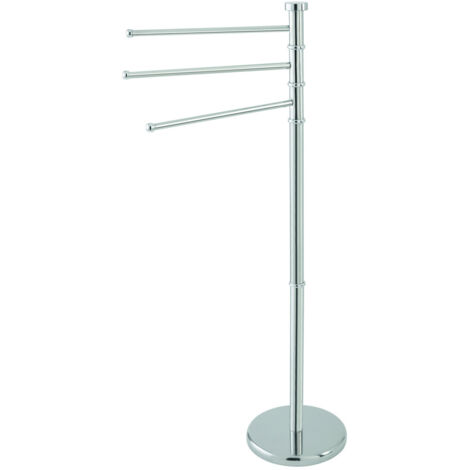 Porte Sèche-linge Plante D'acier 3 Bâtons Tournants 360° Base Ronde Hauteur 93 Cm