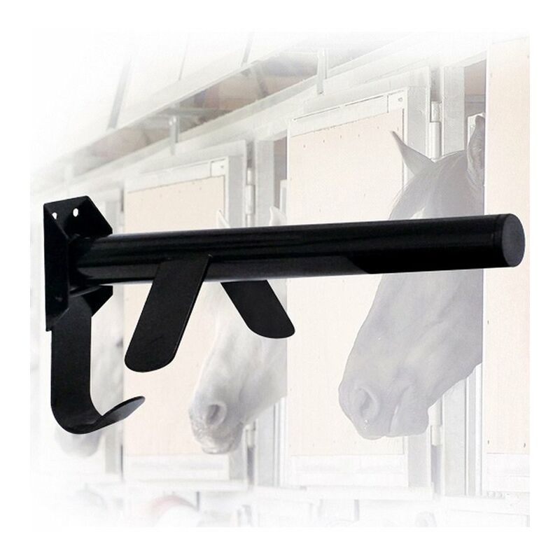 NSC - Porte-selle tubulaire métallique amovible à fixer au mur en noir