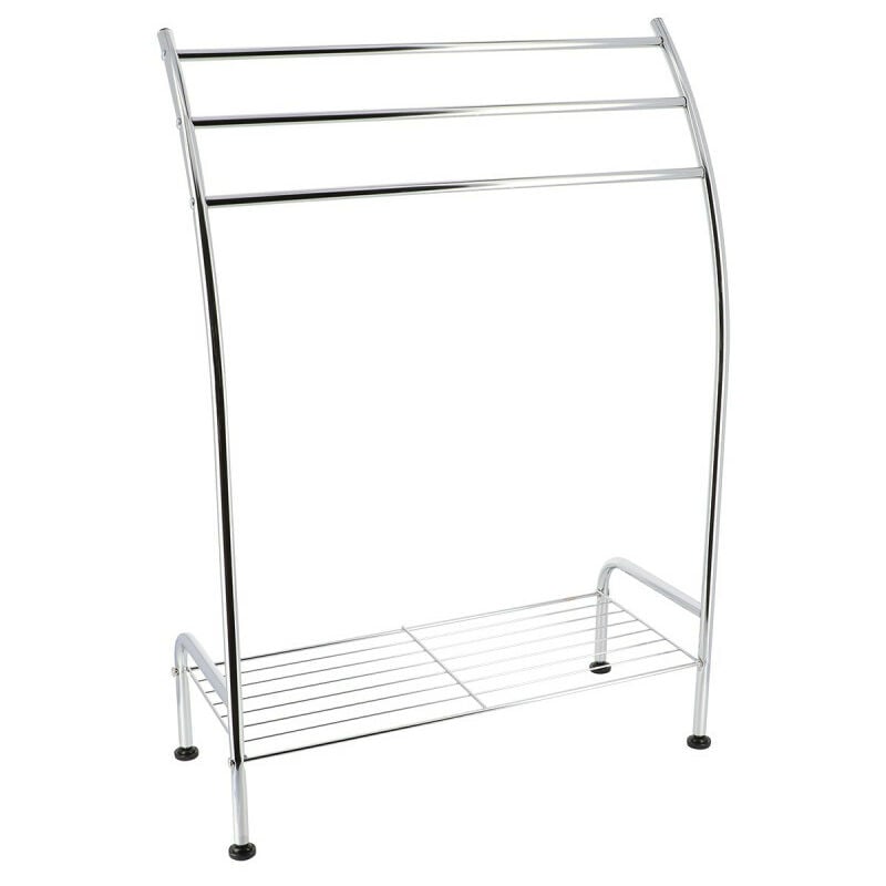 Porte serviettes 1 etagere 3 barres - chrome Tendance