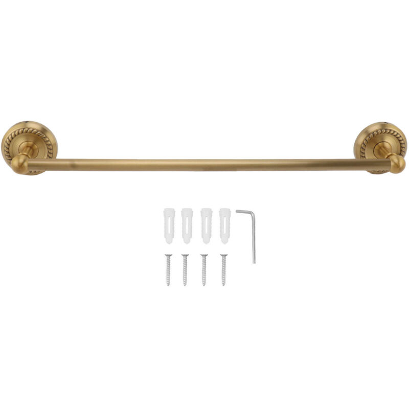 Porte-serviette Barre Simple en Cuivre Style Européen Antique pour Salle de Bain