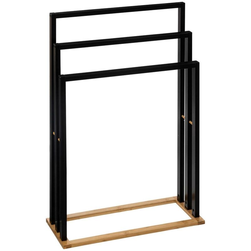 FIVE Simply Smart - Porte-Serviettes en Bambou "Natureo" 82cm Noir
