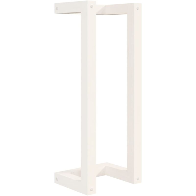 Helloshop26 - Porte-serviette blanc 23x18x60 cm bois de pin massif