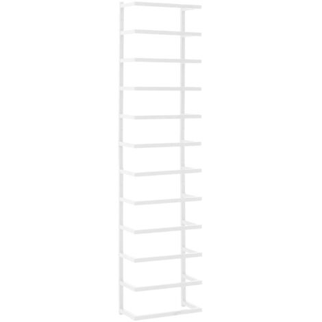 Porte-serviette Blanc 24x12x96 cm Acier CFW77168