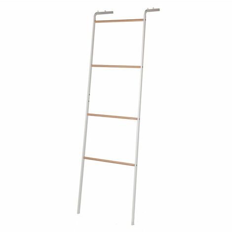 Porte Serviette Bois Métal H154cm Moderne Blanc - SILUMEN