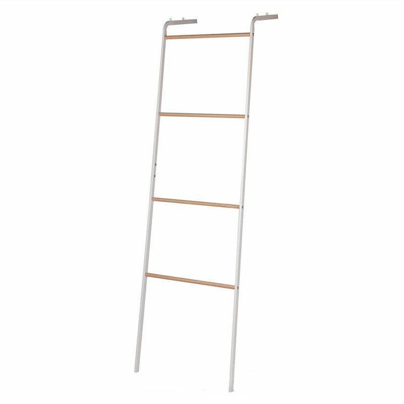 Silumen - Porte Serviette Bois Métal H154cm Moderne Blanc