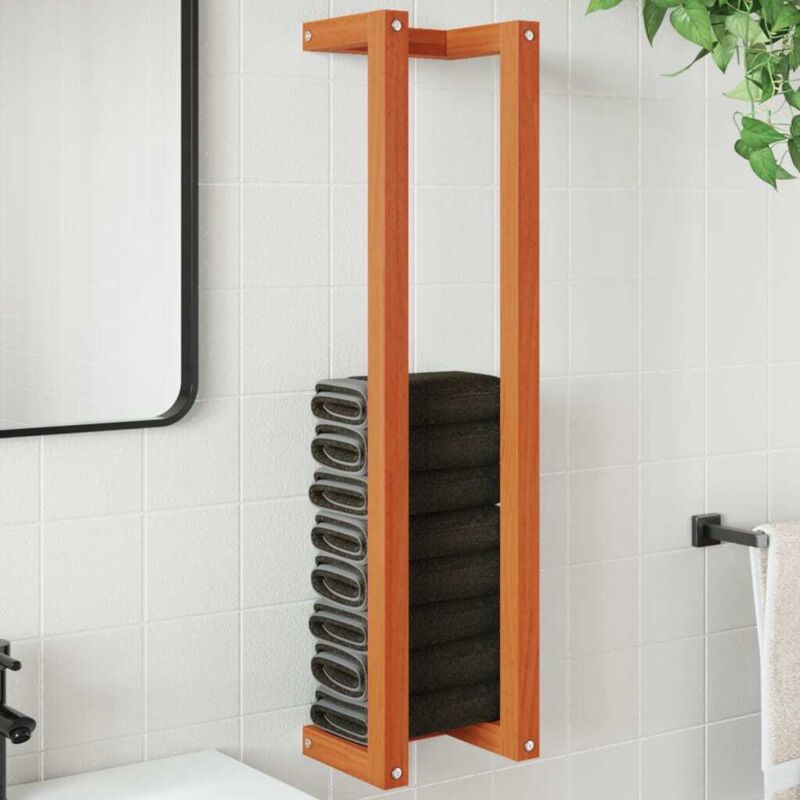 Porte-serviette marron cire 23x18x90 cm bois de pin massif Vidaxl