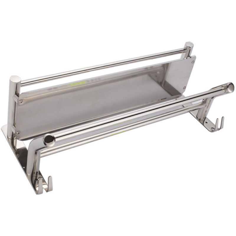 Porte Serviette Chromé étagère Serviette Barres Porte-Serviettes en Acier Inoxydable étagère Serviette Salle de Bain Porte Serviettes avec étagère et