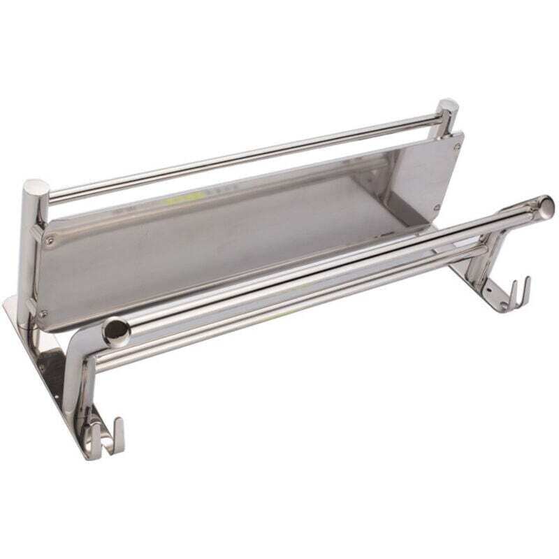 Porte Serviette Chromé étagère Serviette Barres Porte-Serviettes en Acier Inoxydable étagère Serviette Salle de Bain Porte Serviettes avec étagère et