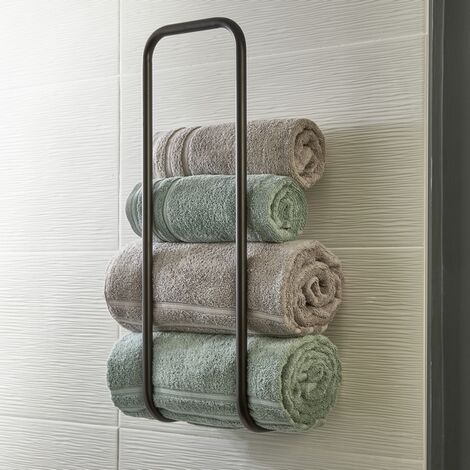 Porte serviette de bain mural noir