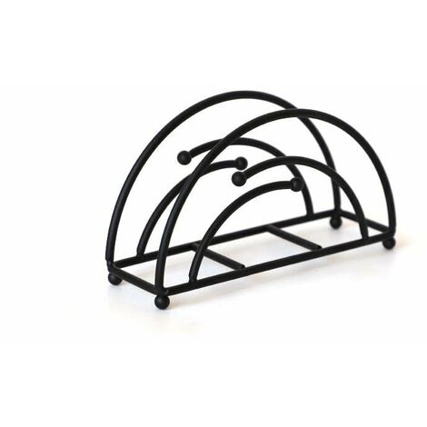 Porte Serviette de Table, Porte Serviette Papier Table, Porte Serviette Table Inox, Art Moderne Range Serviette de Table avec Tapis Antidérapant pour La Maison Cuisine Salle à Manger Salon (Noir) DENU