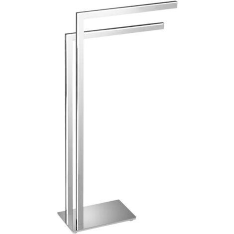 Porte serviette double barre sur pied en laiton chromé BETA 15 x 80 x 40 cm