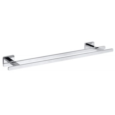 Porte-serviette double mural NIKI en alliage de zinc poli 55 x11,7 x3,6 cm