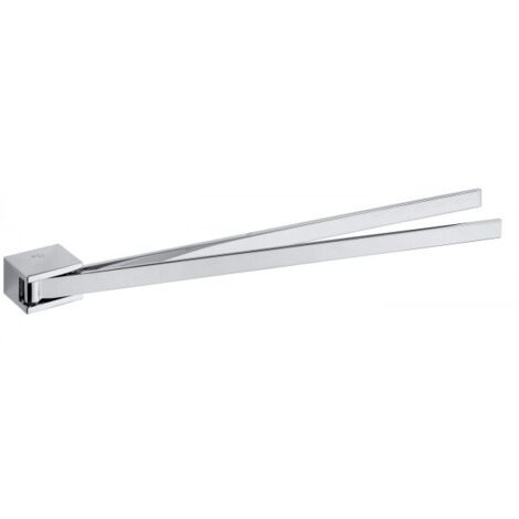 Porte serviette double pivotant VIA en chrome 4,6 x 3,2 x 44,5 cm