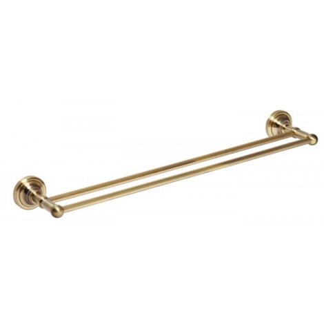 Porte-serviette double RETRO en laiton bronze 66,5x6,5x12 cm