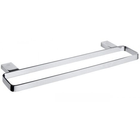Porte serviette double VIA en chrome 50 x2 x13,2 cm