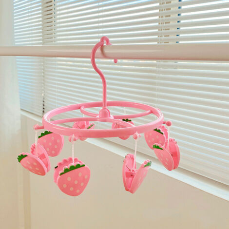 Porte-Serviette en Plastique Cute Rose avec Rotation 360° pour Sous-vêtements Chaussettes Manches Longues - Lot de 1