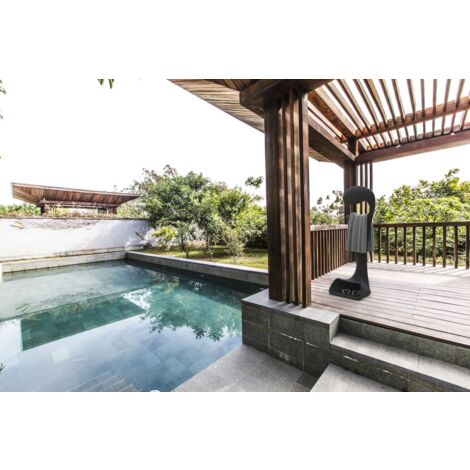 Porte-serviette extérieur en résine – Résistant aux intempéries – Pour terrasses et jardins – Rangement élégant pour serviettes et chaussures – Arkema Design
