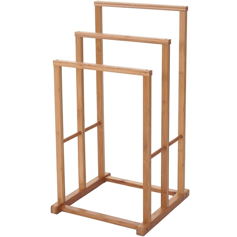 HHG - Porte-serviette 553 pour salle de bains, Bambou, 82x42x42cm