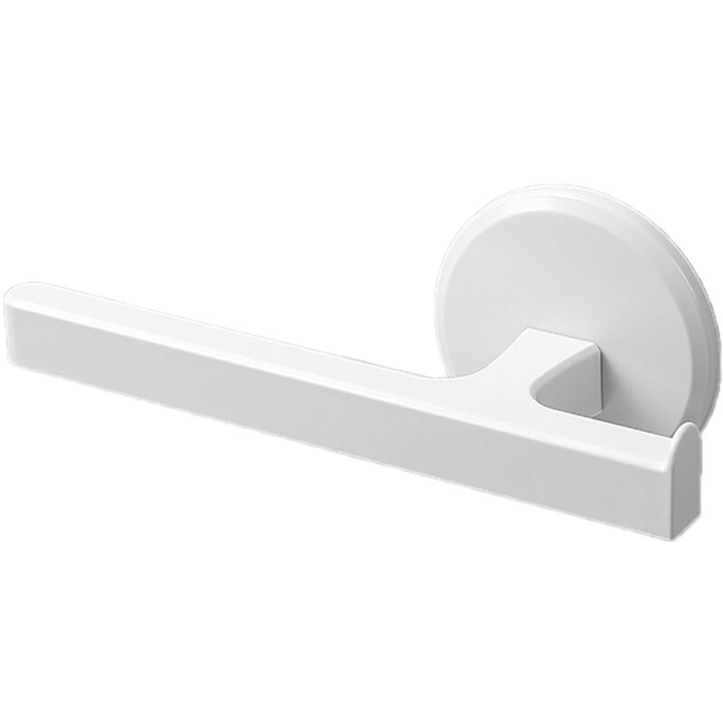 Porte-serviette mural en T blanc sans perçage, support adhésif pour salle de bain, ABS durable.