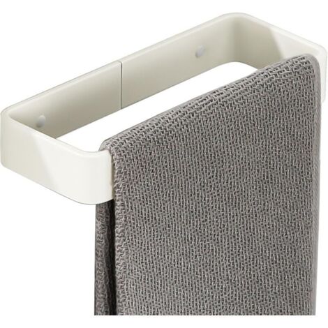 Porte Serviette Mural sans Perçage pour Salle de Bain, Support Serviette Adhésif en Aluminium pour Cuisine Baignoire Lavabo, Blamc 20CM, EGYS24030-200-3M-W