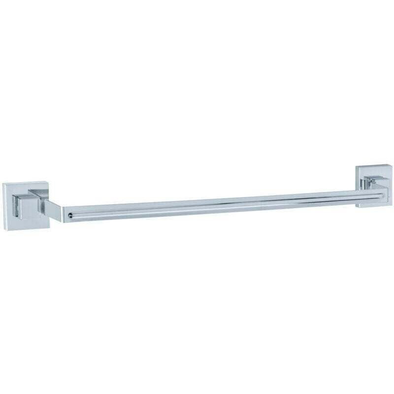 Porte Serviette Mural Uno Quadro , Fixation Vaccum-Loc® sans perçage, repositionnable inclus, Charge jusqu'à 33kg, Acier INOX, 60,5x6x7 cm, Argent