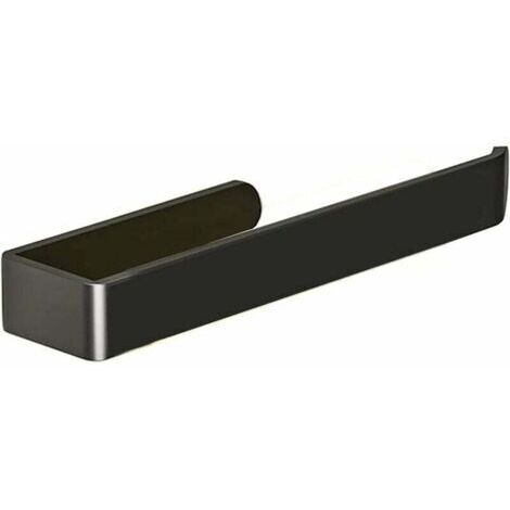 Porte Serviette Noir, Accroche Serviette Salle de Bain, Porte Torchon sans Perçage Noir, Auto-adhésif Porte Serviette Murale pour Salle De Bains ou Cuisine, Aluminium (Noir)